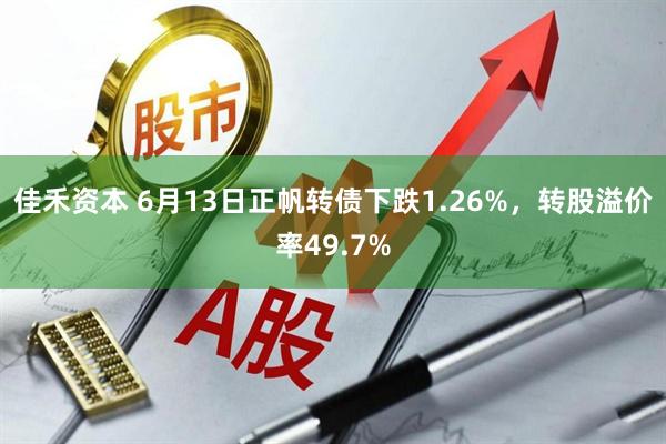佳禾资本 6月13日正帆转债下跌1.26%，转股溢价率49.7%