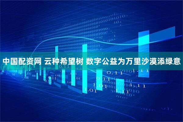 中国配资网 云种希望树 数字公益为万里沙漠添绿意